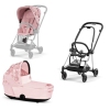 Cybex Mios Pale Blush Simply Flowers + Chrome Black Frame Детская Коляска 2in1