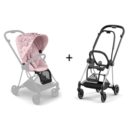 Cybex Mios Pale Blush Simply Flowers + Chrome Black Frame Прогулочная Коляска