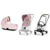 Cybex Mios Pale Blush Simply Flowers + Chrome Brown Frame Bērnu Ratiņi 2in1