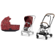 Cybex Mios Rosenrot Red + Chrome Brown Frame Bērnu Ratiņi 2in1