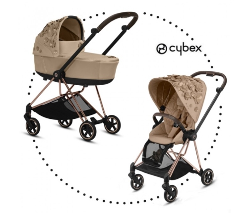 Cybex Mios Simply Flowers Nude Beige Pastaigu Bloks