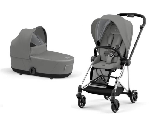 Cybex Mios Soho Grey + Chrome Black Frame Bērnu Ratiņi 2in1