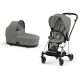 Cybex Mios Soho Grey + Chrome Black Frame Bērnu Ratiņi 2in1