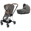 Cybex Mios Soho Grey + Chrome Brown Frame Bērnu Ratiņi 2in1