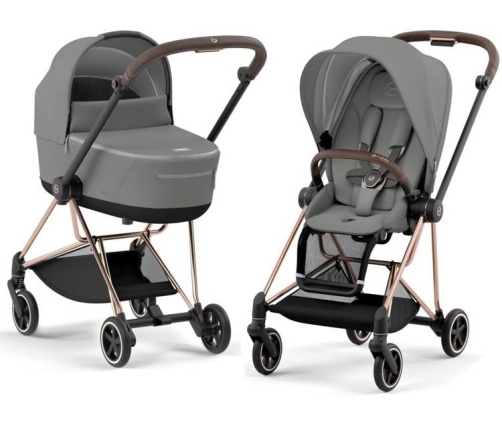 Cybex Mios Soho Grey + Rose gold Frame Bērnu Ratiņi 2in1