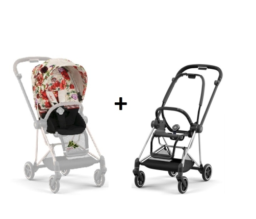 Cybex Mios Spring Blossom Light + Chrome Black Frame Прогулочная Коляска