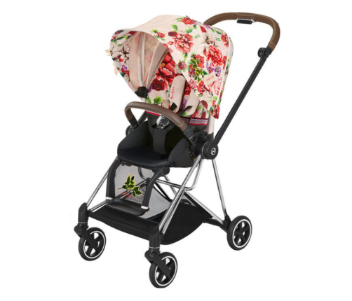 Cybex Mios Spring Blossom Light + Chrome Brown Frame Bērnu Ratiņi 2in1