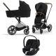 Cybex Priam 4.0 + Chrome brown frame + Cloud Z2 I-size Deep black Детская Коляска 3in1