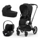 Cybex Priam 4.0 + Cloud T I-size Matt black frame Sepia Black Детская коляска 3in1