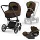 Cybex Priam 4.0 + Cloud Z I-size Chrome black frame Khaki Brown Детская Коляска 3in1