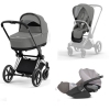 Cybex Priam 4.0 + Cloud Z I-size Chrome black frame Soho Grey Bērnu Ratiņi 3in1