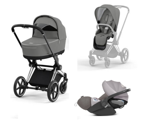 Cybex Priam 4.0 + Cloud Z I-size Chrome black frame Soho Grey Детская Коляска 3in1