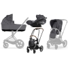 Cybex Priam 4.0 + Cloud Z I-size Chrome brown frame Dream Grey Simply Flowers Bērnu Ratiņi 3in1