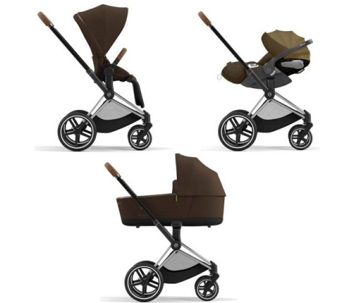 Cybex Priam 4.0 + Cloud Z I-size Chrome brown frame Khaki Brown Bērnu Ratiņi 3in1