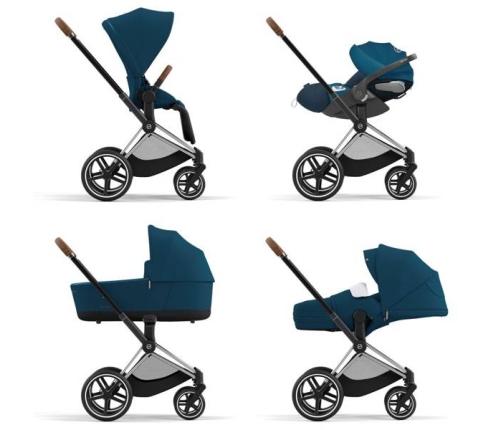 Cybex Priam 4.0 + Cloud Z I-size Chrome brown frame Mountain Blue Детская Коляска 3in1