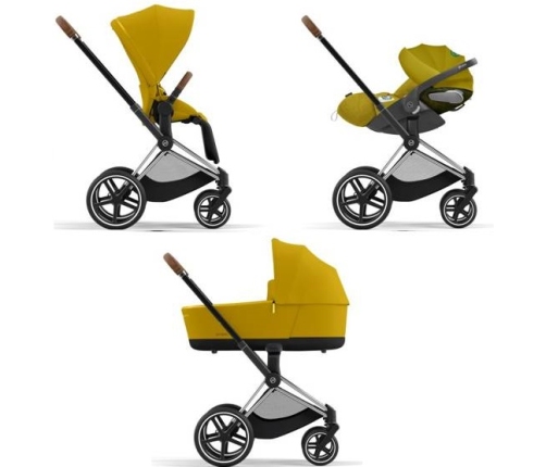 Cybex Priam 4.0 + Cloud Z I-size Chrome brown frame Mustard Yellow Детская Коляска 3in1