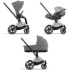 Cybex Priam 4.0 + Cloud Z I-size Chrome brown frame Soho Grey Bērnu Ratiņi 3in1