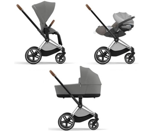 Cybex Priam 4.0 + Cloud Z I-size Chrome brown frame Soho Grey Детская Коляска 3in1