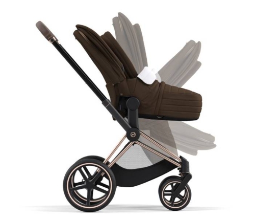 Cybex Priam 4.0 + Cloud Z I-size Gold rose frame Khaki Brown Bērnu Ratiņi 3in1