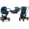 Cybex Priam 4.0 + Cloud Z I-size Gold rose frame Mountain Blue Bērnu Ratiņi 3in1