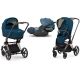 Cybex Priam 4.0 + Cloud Z I-size Gold rose frame Mountain Blue Bērnu Ratiņi 3in1