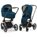 Cybex Priam 4.0 + Cloud Z I-size Gold rose frame Mountain Blue Детская Коляска 3in1