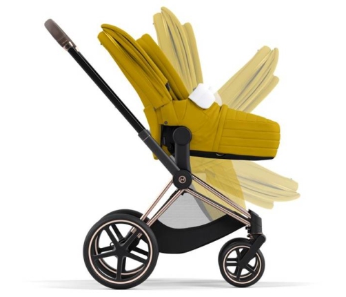 Cybex Priam 4.0 + Cloud Z I-size Gold rose frame Mustard Yellow Детская Коляска 3in1