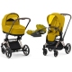 Cybex Priam 4.0 + Cloud Z I-size Gold rose frame Mustard Yellow Bērnu Ratiņi 3in1