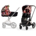 Cybex Priam 4.0 + Cloud Z2 I-size Chrome black frame Spring Blossom Dark Bērnu Ratiņi 3in1