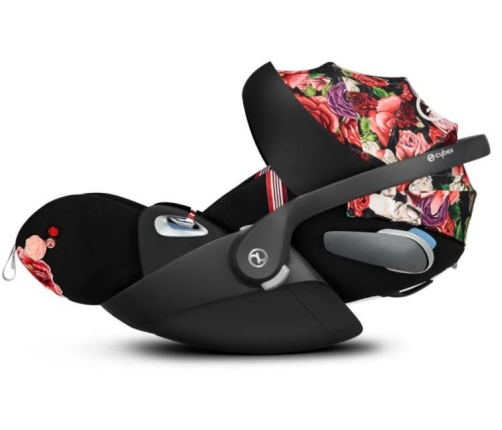 Cybex Priam 4.0 + Cloud Z2 I-size Chrome black frame Spring Blossom Dark Bērnu Ratiņi 3in1