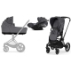 Cybex Priam 4.0 + Cloud Z I-size Matt black frame Dream Grey Simply Flowers Bērnu Ratiņi 3in1