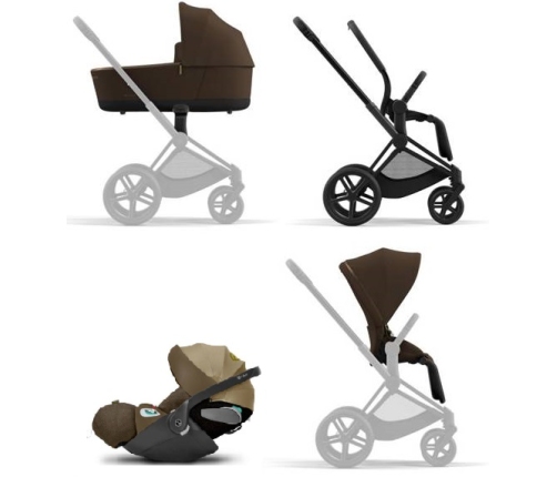 Cybex Priam 4.0 + Cloud Z I-size Matt black frame Khaki Brown Детская Коляска 3in1