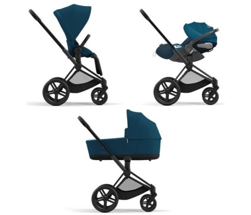 Cybex Priam 4.0 + Cloud Z I-size Matt black frame Mountain Blue Bērnu Ratiņi 3in1