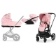 Cybex Priam 4.0 + Cloud Z I-size Matt black frame Pale Blush Simply Flowers Bērnu Ratiņi 3in1