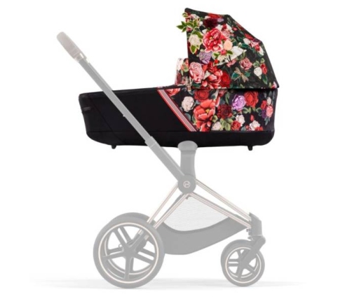 Cybex Priam 4.0 + Cloud Z I-size Matt black frame Spring Blossom Dark Bērnu Ratiņi 3in1