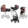 Cybex Priam 4.0 + Cloud Z I-size Matt black frame Spring Blossom Dark Bērnu Ratiņi 3in1