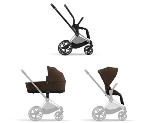 Cybex Priam 4.0 + Cloud Z2 I-size Chrome black frame Khaki Brown Детская Коляска 3in1