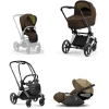 Cybex Priam 4.0 + Cloud Z2 I-size Chrome black frame Khaki Brown Детская Коляска 3in1