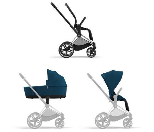 Cybex Priam 4.0 + Cloud Z2 I-size Chrome black frame Mountain Blue Детская Коляска 3in1