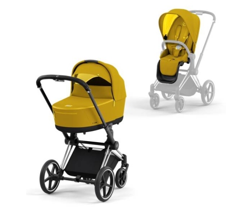 Cybex Priam 4.0 + Cloud Z2 I-size Chrome black frame Mustard Yellow Детская Коляска 3in1