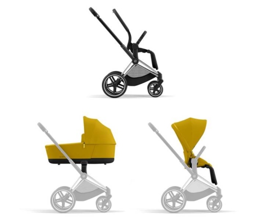 Cybex Priam 4.0 + Cloud Z2 I-size Chrome black frame Mustard Yellow Детская Коляска 3in1