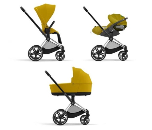 Cybex Priam 4.0 + Cloud Z2 I-size Chrome black frame Mustard Yellow Детская Коляска 3in1