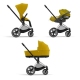 Cybex Priam 4.0 + Cloud Z2 I-size Chrome black frame Mustard Yellow Bērnu Ratiņi 3in1