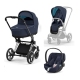 Cybex Priam 4.0 + Cloud Z2 I-size Chrome black frame Nautical Blue Bērnu Ratiņi 3in1