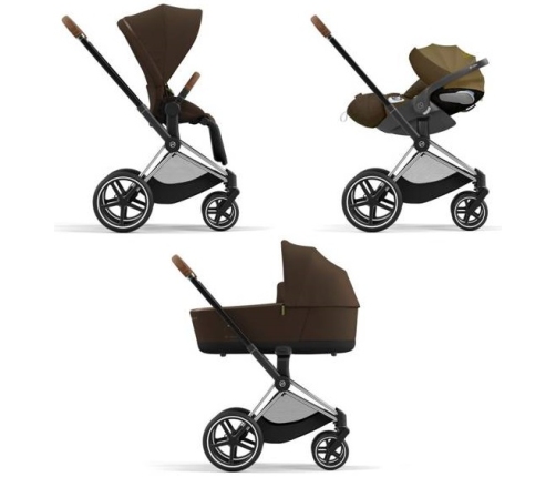 Cybex Priam 4.0 + Cloud Z2 I-size Chrome brown frame Khaki Brown Bērnu Ratiņi 3in1