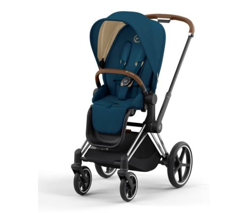 Cybex Priam 4.0 + Cloud Z2 I-size Chrome brown frame Mountain Blue Детская Коляска 3in1