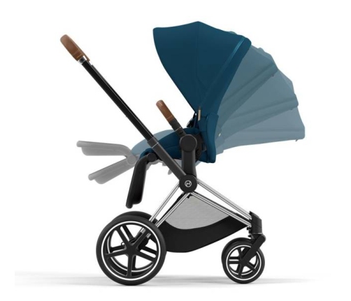 Cybex Priam 4.0 + Cloud Z2 I-size Chrome brown frame Mountain Blue Детская Коляска 3in1