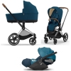 Cybex Priam 4.0 + Cloud Z2 I-size Chrome brown frame Mountain Blue Bērnu Ratiņi 3in1