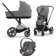 Cybex Priam 4.0 + Cloud Z2 I-size Chrome brown frame Soho Grey Детская Коляска 3in1