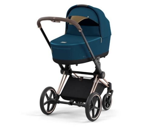 Cybex Priam 4.0 + Cloud Z2 I-size Gold rose frame Mountain Blue Bērnu Ratiņi 3in1